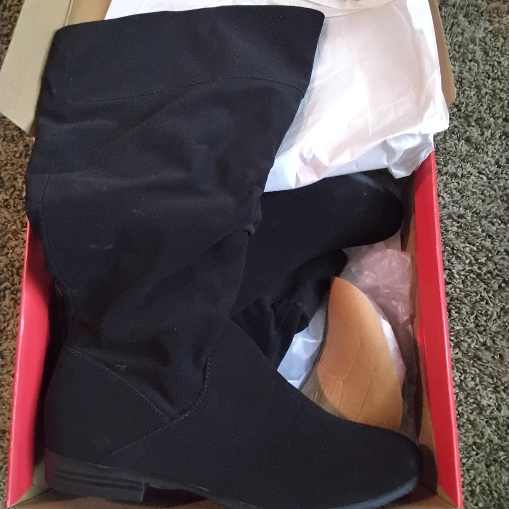 Style and Company Wide Calf Black Knee High Boots-New